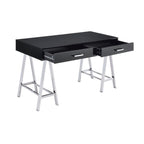 Black High Gloss And Chrome Finish Writing Desk  - image 1