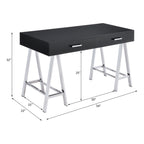 Black High Gloss And Chrome Finish Writing Desk  - image 8
