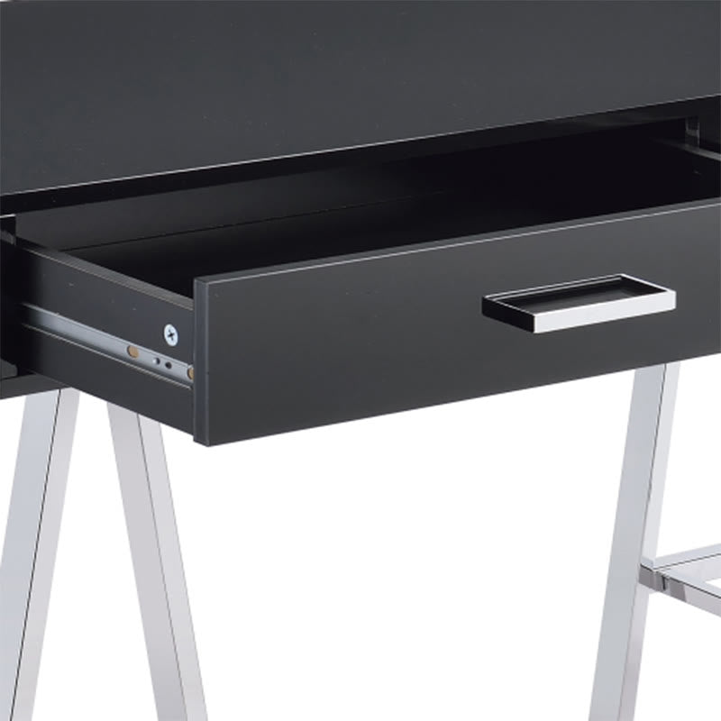 Black High Gloss And Chrome Finish Writing Desk  - image 4