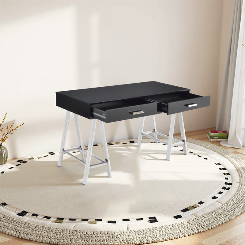 Black High Gloss And Chrome Finish Writing Desk  - image 2