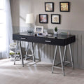 Black High Gloss And Chrome Finish Writing Desk  - 22"L x 54"W x 32"H - image 0