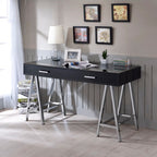 Black High Gloss And Chrome Finish Writing Desk  - 22"L x 54"W x 32"H - image 0