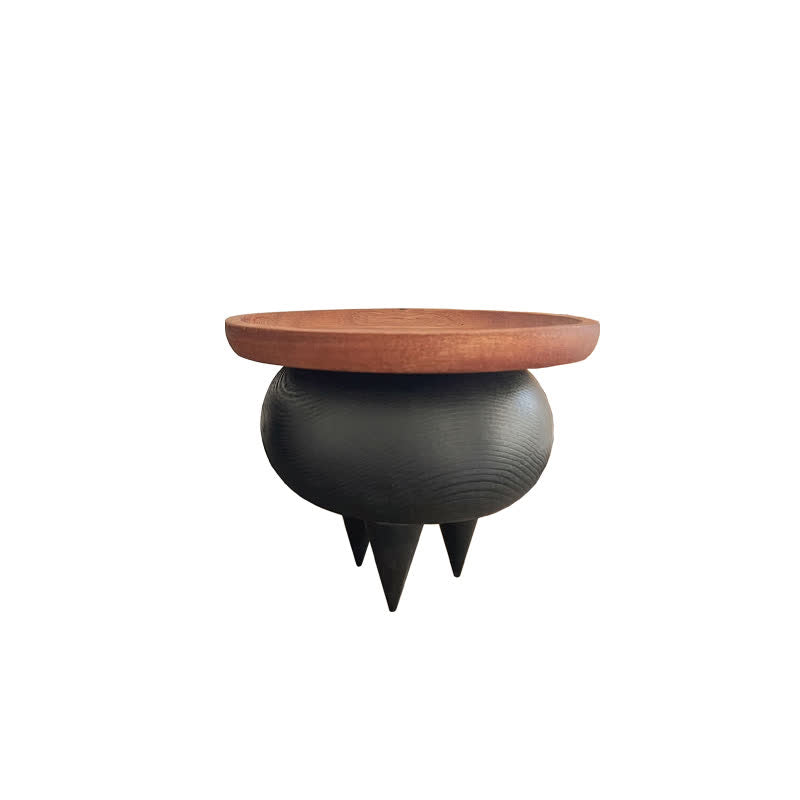 Wooden Retro Round Tray Decorative Ornament