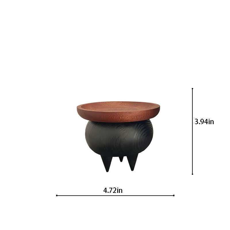 Wooden Retro Round Tray Decorative Ornament - 4.7''*4.7''*4'' - image 11