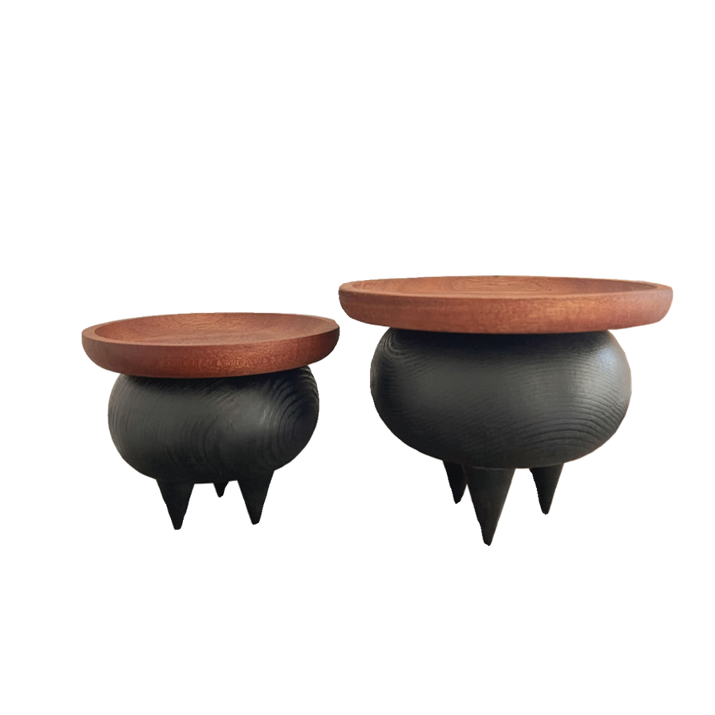 Wooden Retro Round Tray Decorative Ornament