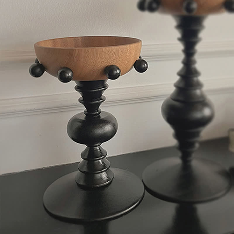 Vintage Wooden Pedestal Tray Home Ornament - image 9