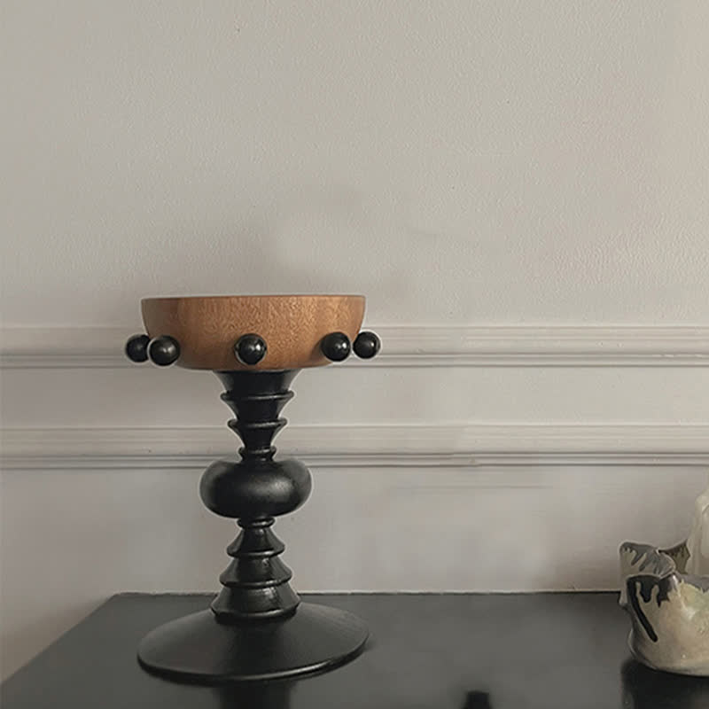 Vintage Wooden Pedestal Tray Home Ornament - image 3