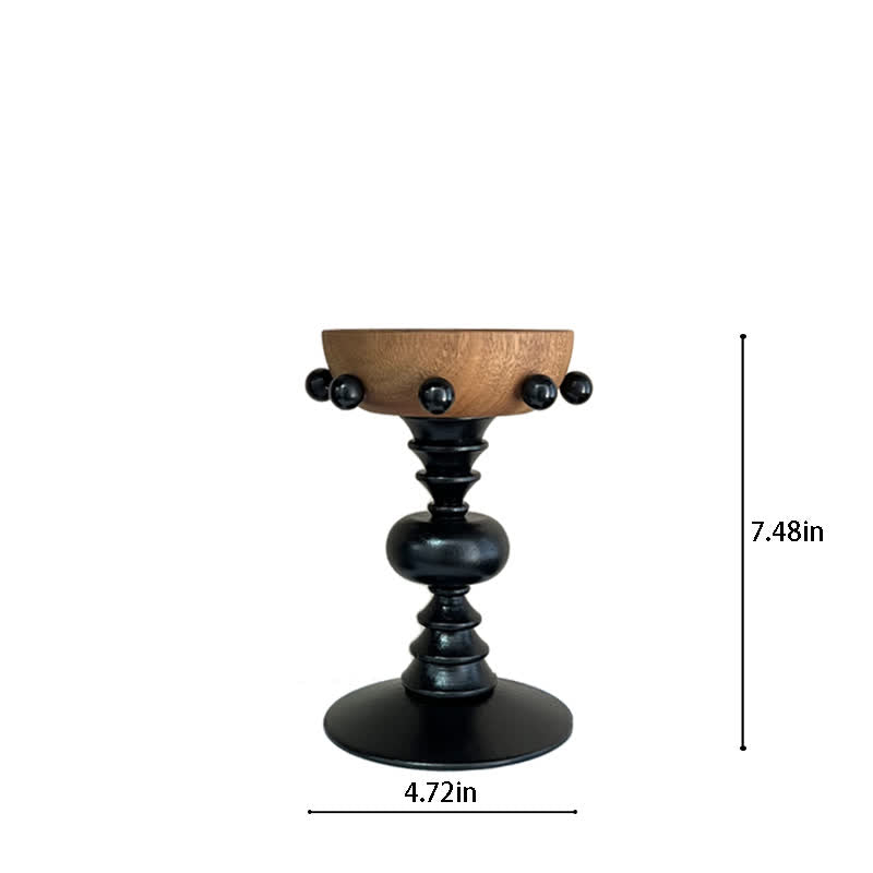 Vintage Wooden Pedestal Tray Home Ornament - image 13