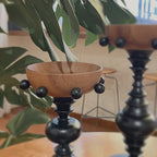 Vintage Wooden Pedestal Tray Home Ornament - image 10
