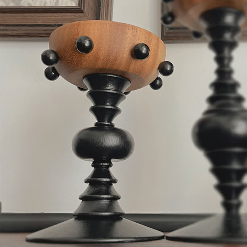 Vintage Wooden Pedestal Tray Home Ornament - image 8
