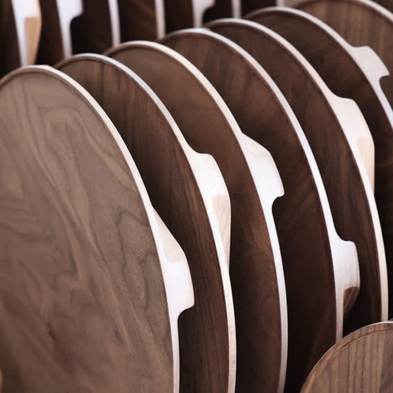 Round Wooden Pedestal Tray