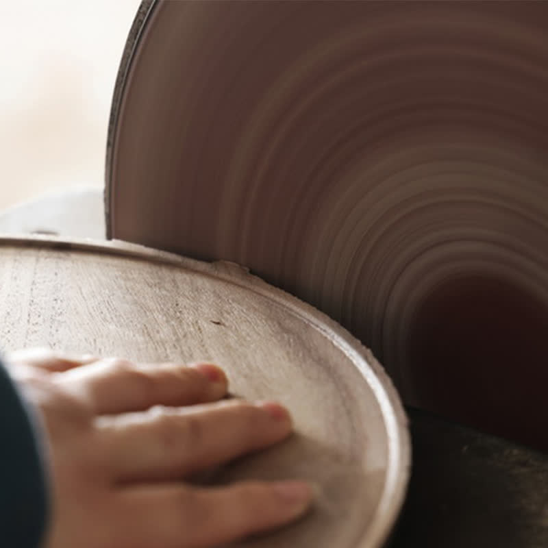 Round Wooden Pedestal Tray