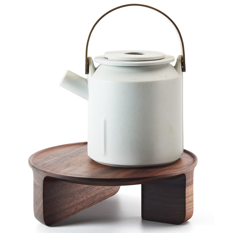 Round Wooden Pedestal Tray