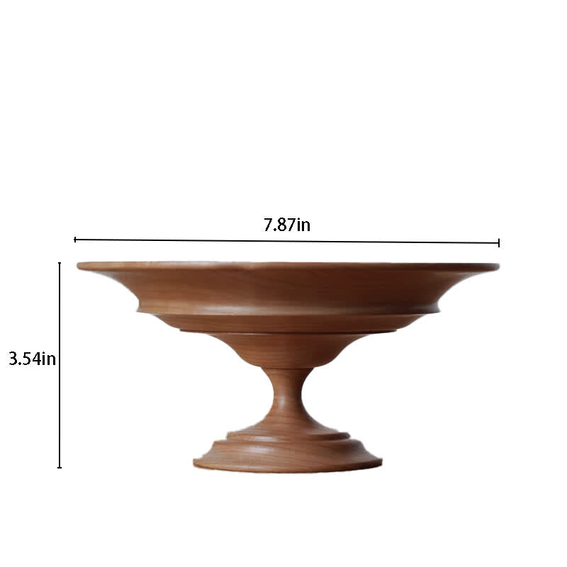 Vintage Handmade Wooden Pedestal Storage Tray - image 11