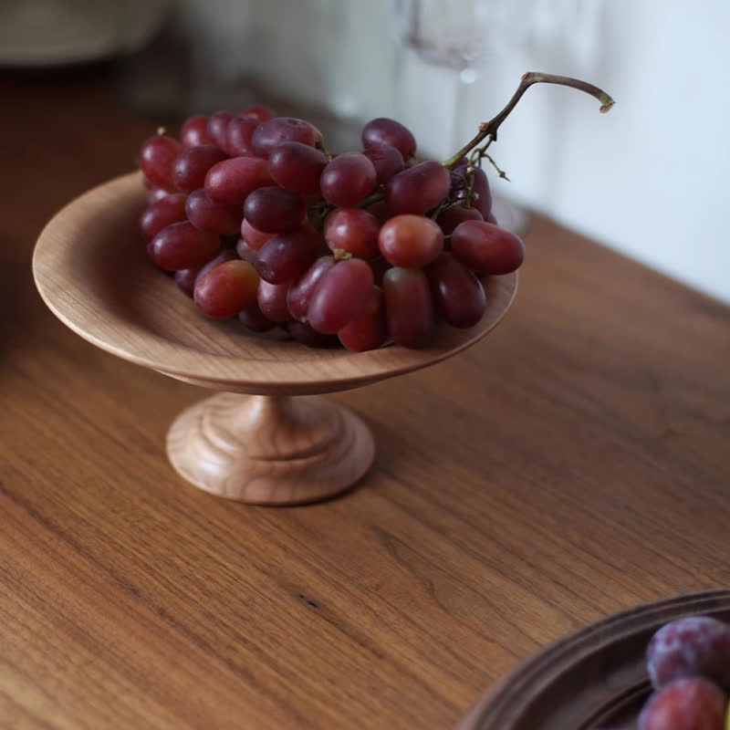 Vintage Handmade Wooden Pedestal Storage Tray - image 7