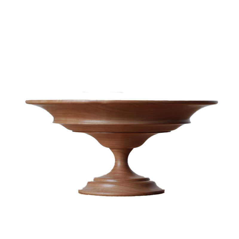 Vintage Handmade Wooden Pedestal Storage Tray