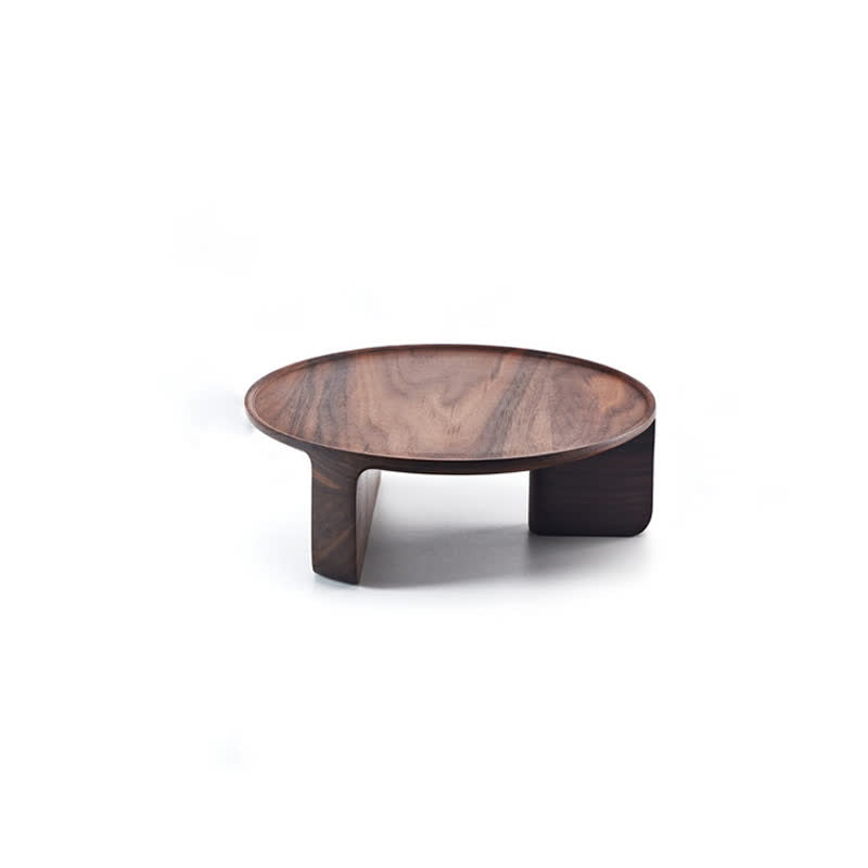 Round Wooden Pedestal Tray