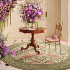 Floral Bird Waterproof Round-shaped Area Rug  - image 2