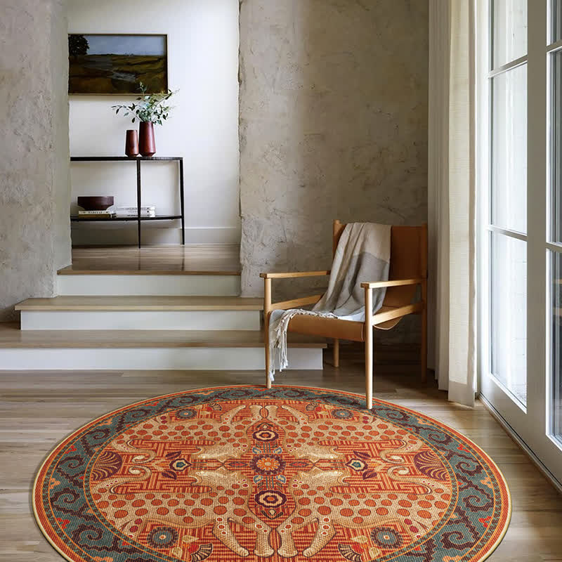 Vintage Exotic Round Leopard Area Rug  - image 5