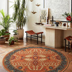 Vintage Exotic Round Leopard Area Rug  - image 4