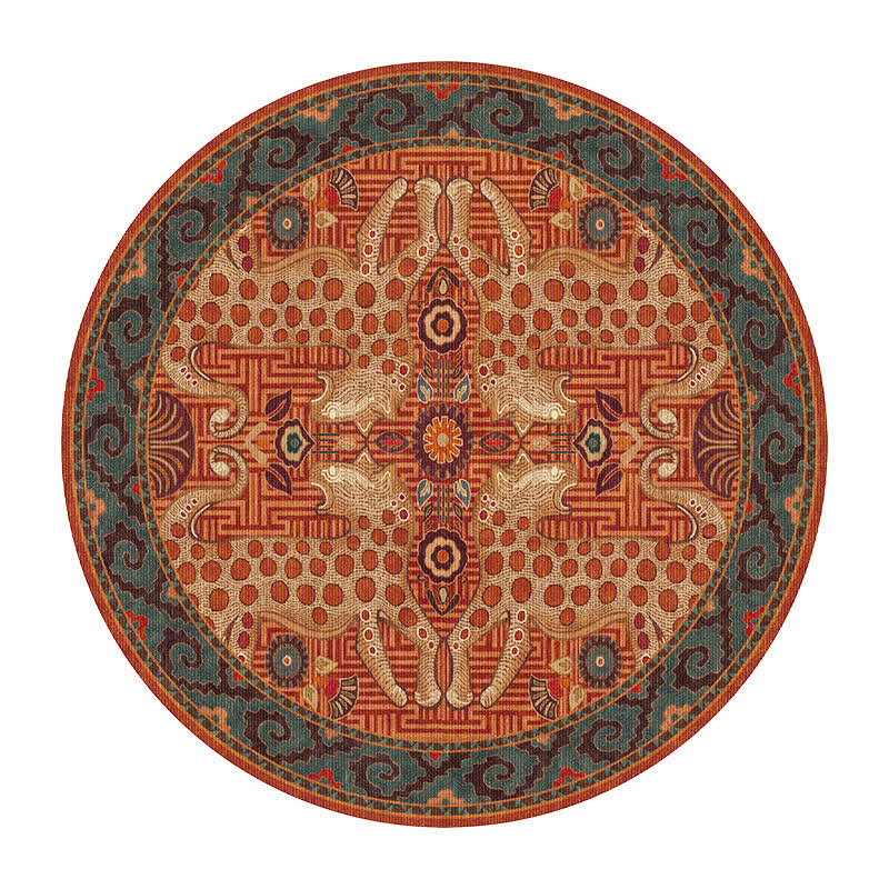 Vintage Exotic Round Leopard Area Rug  - image 6