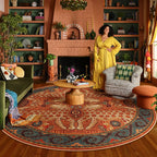 Vintage Exotic Round Leopard Area Rug  - 63" x 63" - image 0