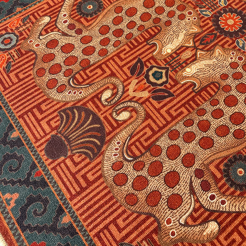 Vintage Exotic Round Leopard Area Rug  - image 7