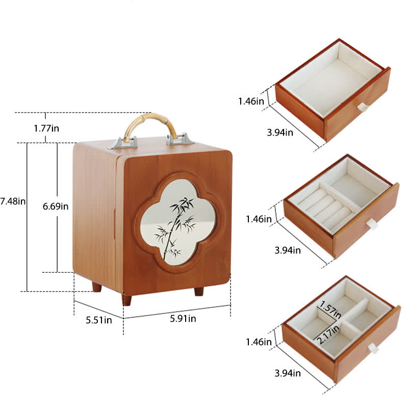 Bamboo Wooden Jewelry Box Ornament - image 17