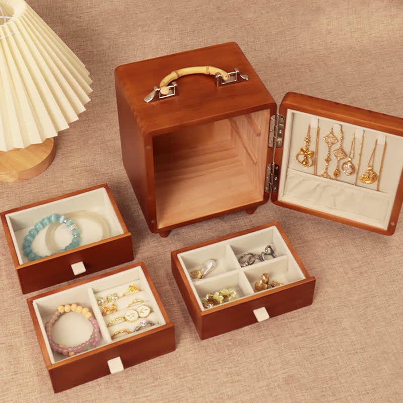 Bamboo Wooden Jewelry Box Ornament - image 2