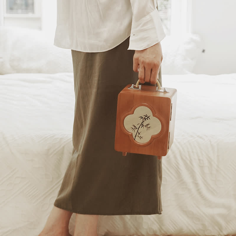 Bamboo Wooden Jewelry Box Ornament