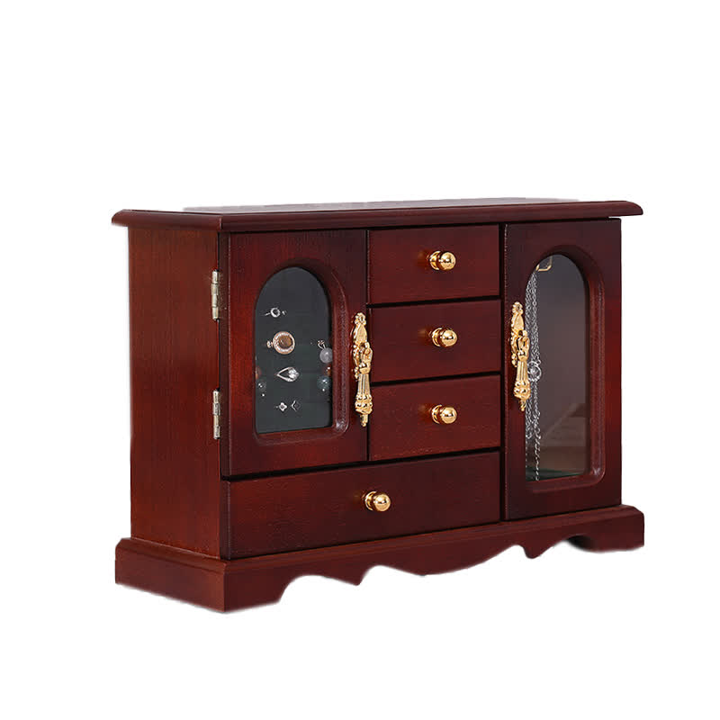 Vintage Wooden Multi-layer Jewelry Box Ornament