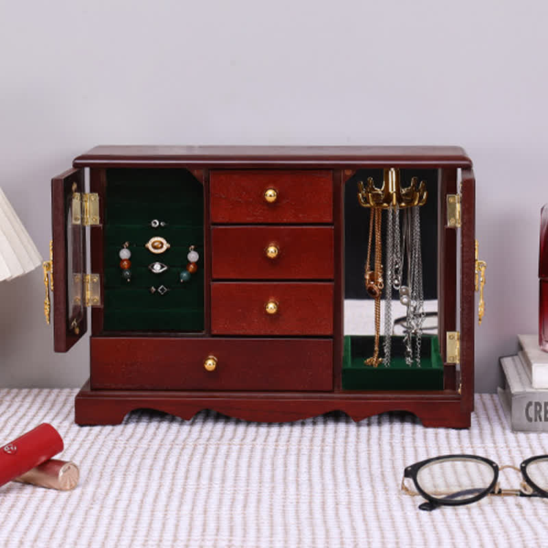 Vintage Wooden Multi-layer Jewelry Box Ornament