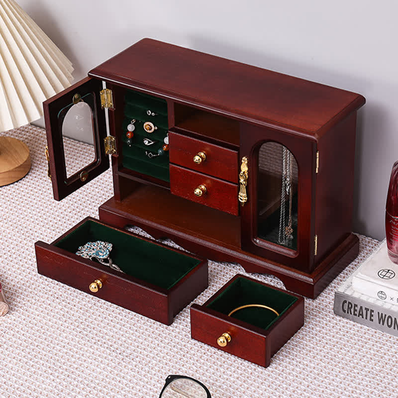 Vintage Wooden Multi-layer Jewelry Box Ornament - image 8
