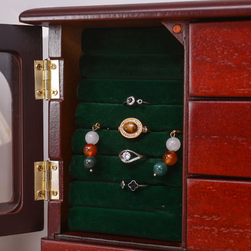 Vintage Wooden Multi-layer Jewelry Box Ornament - image 12