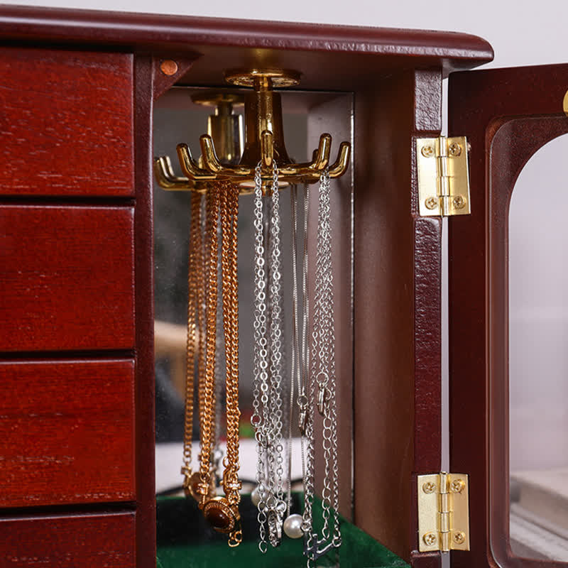Vintage Wooden Multi-layer Jewelry Box Ornament - image 11