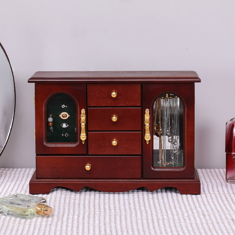 Vintage Wooden Multi-layer Jewelry Box Ornament