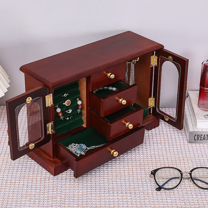 Vintage Wooden Multi-layer Jewelry Box Ornament - image 9