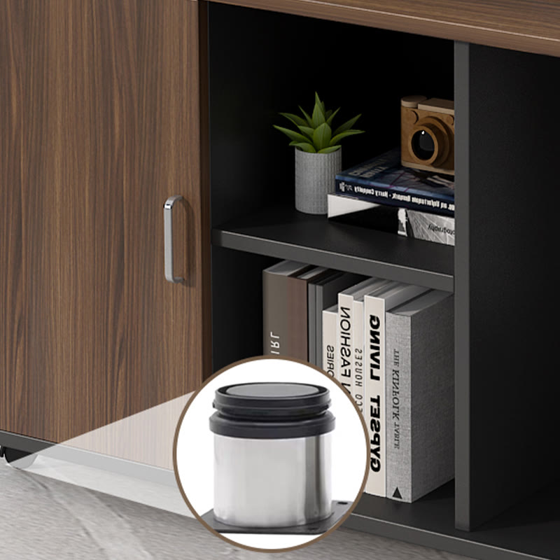 Walnut Modern Desk With Storage Cabinet - image 6