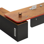 Walnut Modern Desk With Storage Cabinet - image 8