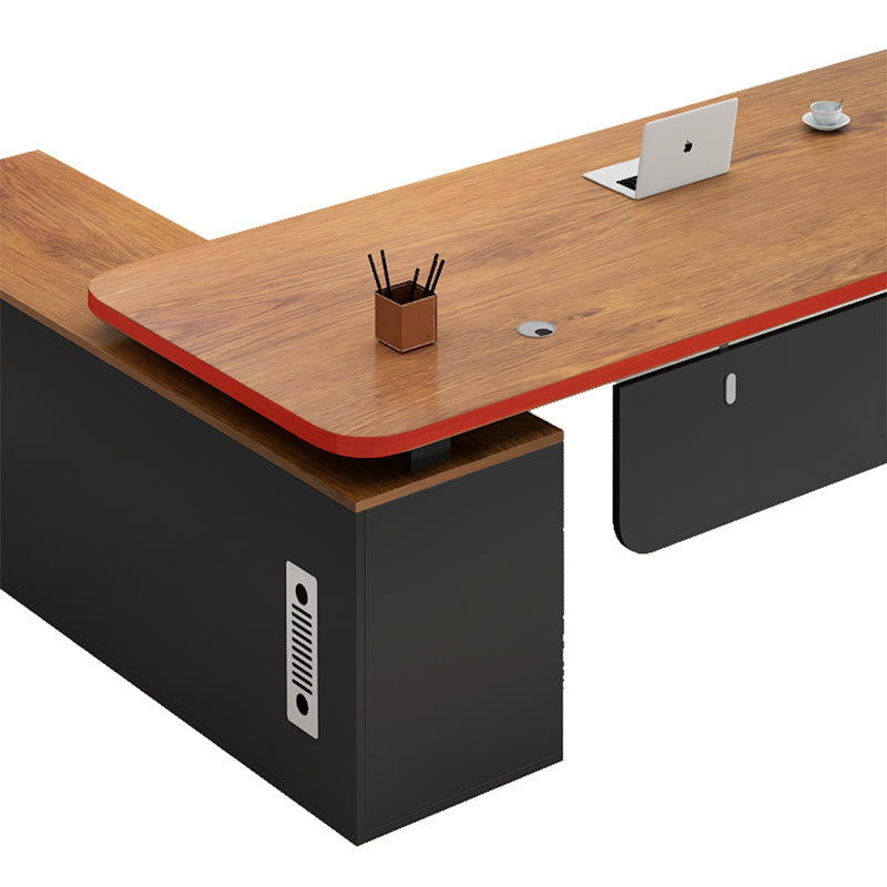 Walnut Modern Desk With Storage Cabinet - image 8