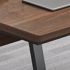 Walnut-colored Office Desk With Movable File Cabinet - image 7
