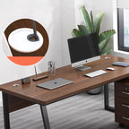 Walnut-colored Office Desk With Movable File Cabinet - image 5