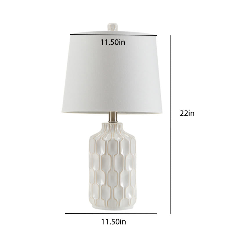 Beige Contour Ceramic Table Lamp