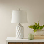 Beige Contour Ceramic Table Lamp - W11.50" x D11.50" x H22" - image 0