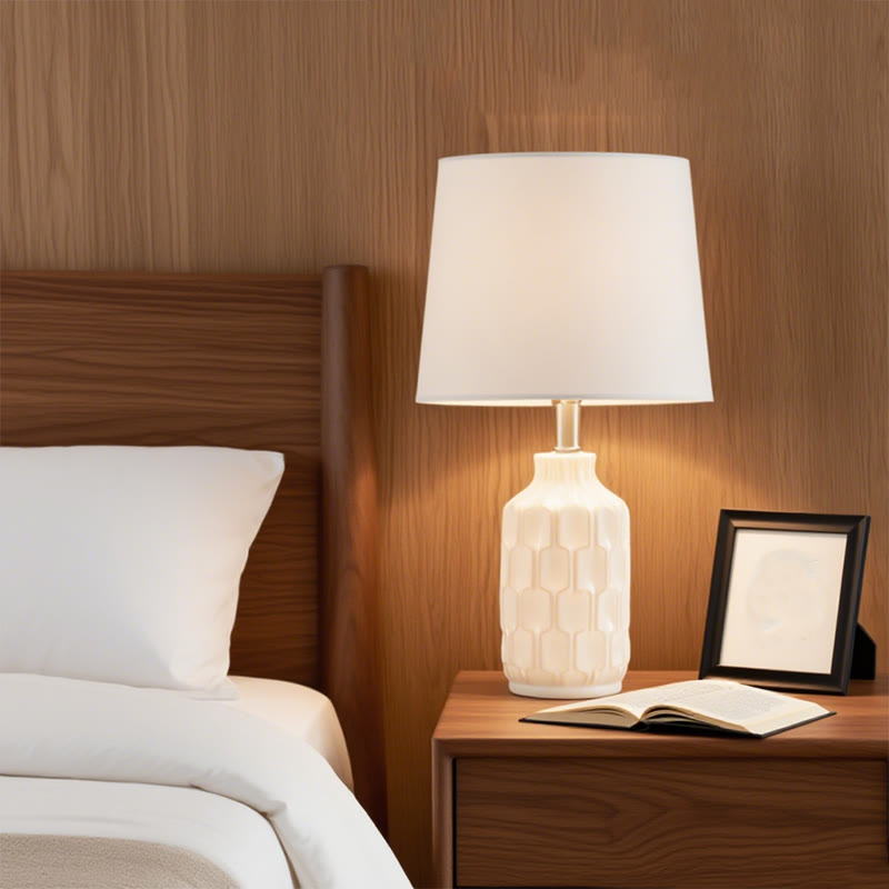 Beige Contour Ceramic Table Lamp