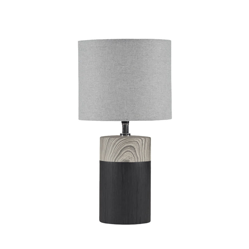Black Table Lamp With Textured Ceramic Base