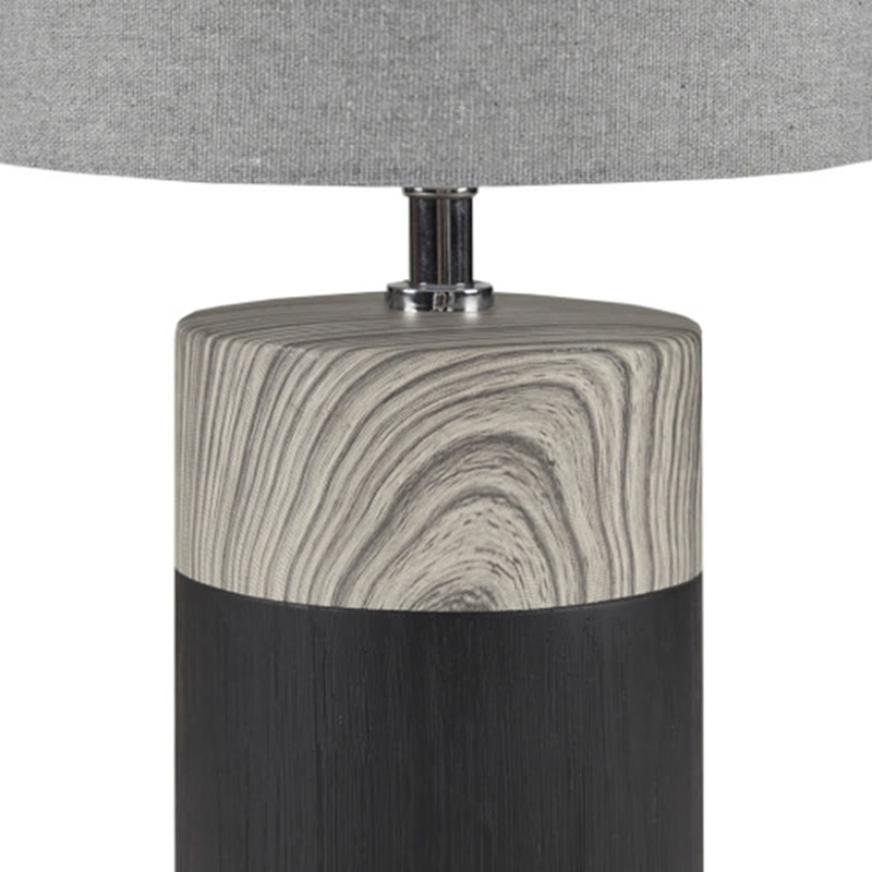 Black Table Lamp With Textured Ceramic Base