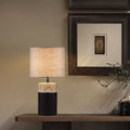 Black Table Lamp With Textured Ceramic Base