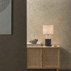 Black Table Lamp With Textured Ceramic Base  - image 2