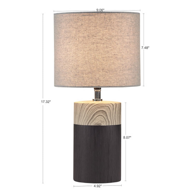 Black Table Lamp With Textured Ceramic Base